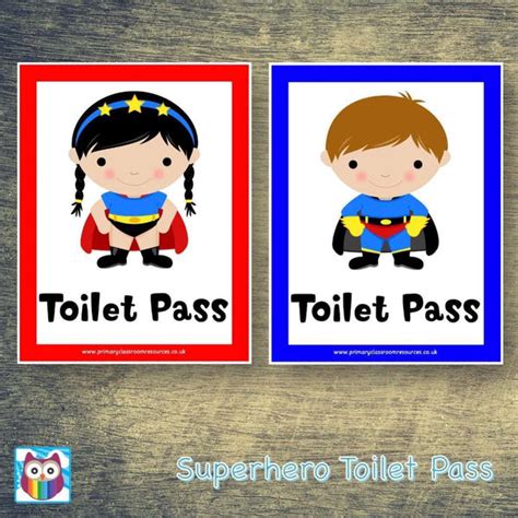 Superhero Toilet Pass – Primary Classroom Resources