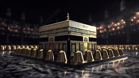 A Stunning 3d Depiction Of The Kaaba The Holy Islamic Site During Hajj ...