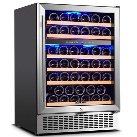 Wine Cooler Dual Zone, Aobosi 24 inch 51 Bottle Wine refrigerator Built ...