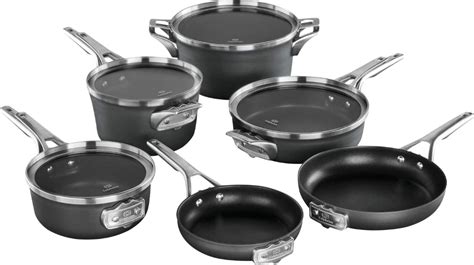 Customer Reviews: Calphalon Premier 10-Piece Cookware Set Black 2010637 ...