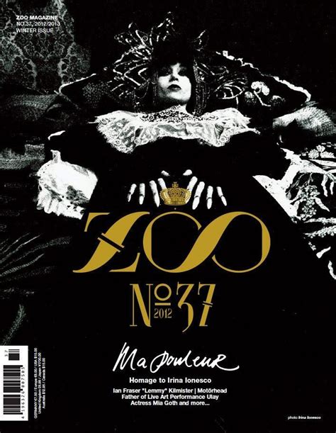 Zoo Magazine #37 Homage to IRINA IONESCO Mia Goth BO DON Lemmy ...