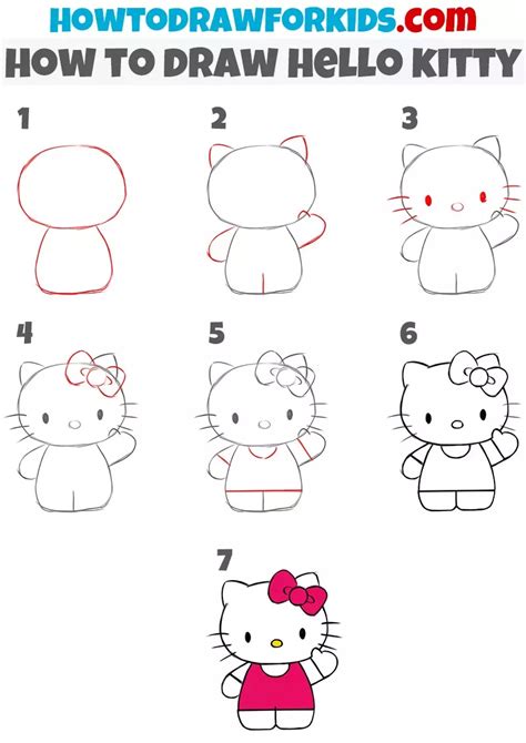 How to Draw Hello Kitty - Easy Drawing Tutorial For kids | Kitty ...