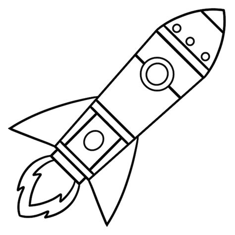 Premium Vector | Rocket Ship Isolated Coloring Page for Kids