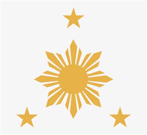 The Three Star And The Sun - Sun In The Philippine Flag - 640x689 PNG ...