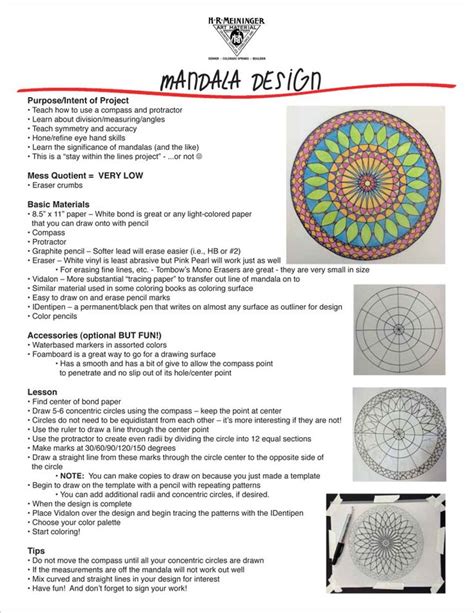 Lesson Plan 15: Mandala Design | Mandala design, Symmetry art, Mandala