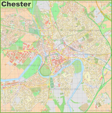 Detailed map of Chester