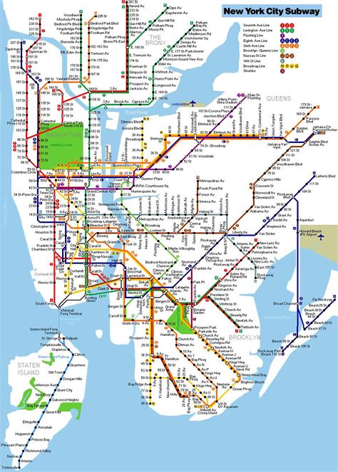 NYC metro mapa - Mapa del metro de Nueva York (Nueva York - estados UNIDOS)