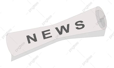 Newspaper Headline Vector Art PNG, Rolled Newspaper With News Headline ...