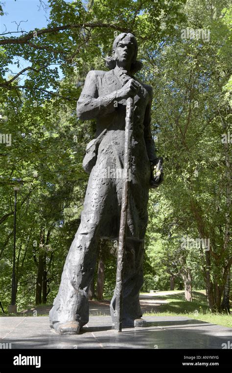 A statue of the poet Kristjan Jaak Peterson on Toome Hill, Tartu Stock ...