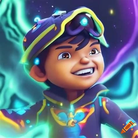 Boboiboy galaxy elemental froza on Craiyon