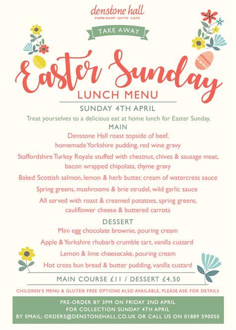 Easter Sunday 2024 Menu - Kiah Arlinda