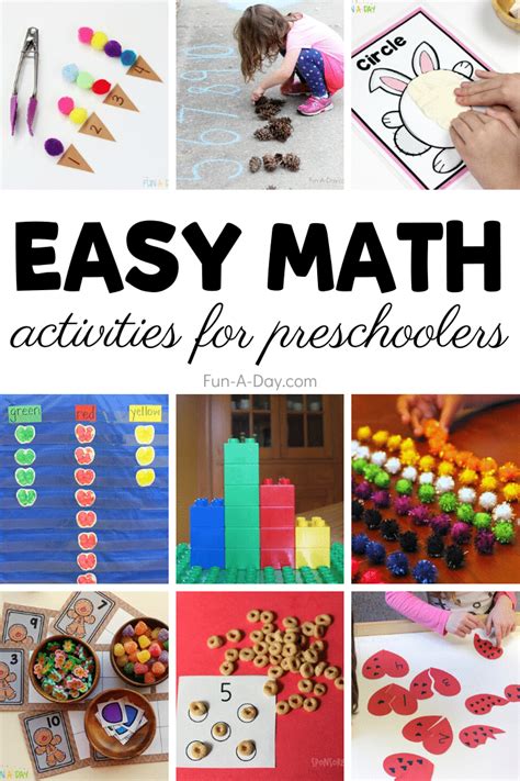 Easy Math Activities for Preschoolers to Do at Home or School - Fun-A-Day!