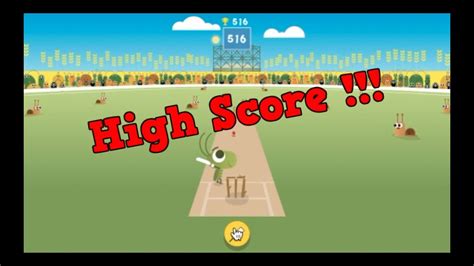 Highest Score on Google Doodle Cricket !!! 516!!! - YouTube