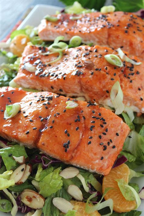 Spicy Candied Salmon Salad with Ginger Honey Dressing - PaleOMG ...