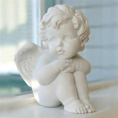 Angel Figurine Cupid R Baby Boy with Wings Figurines White Statue Art ...