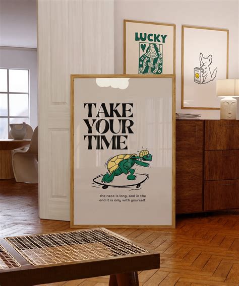 Take Your Time Art-digital Prints-retro Art Decor-cute Cartoon Art ...