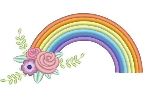 Rainbow and Flowers · Creative Fabrica