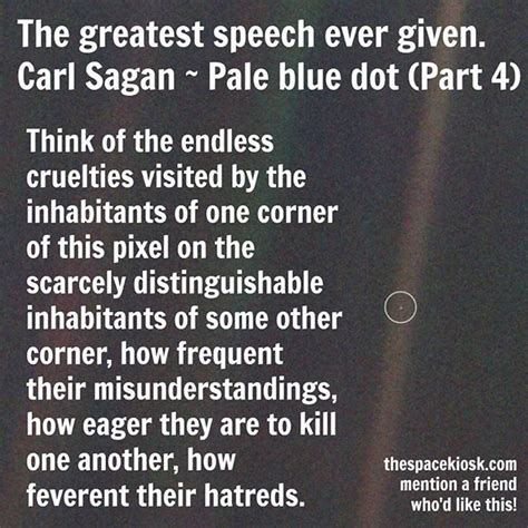 Carl Sagan's Pale Blue Dot speech is considered | Carl sagan, Pale blue ...