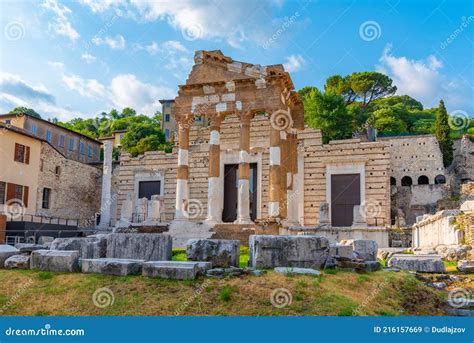 Roman Ruins of Tempio Capitolino in Brescia, Italy Editorial Stock ...