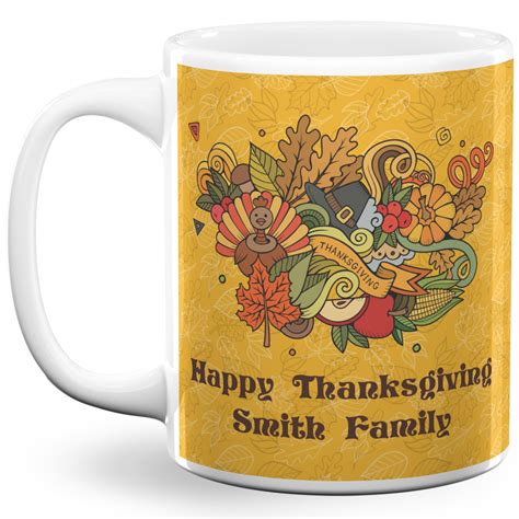 Custom Happy Thanksgiving 11 Oz Coffee Mug - White (Personalized ...