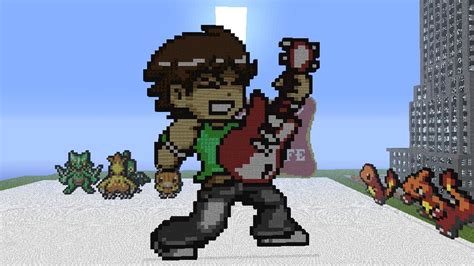 Scott Pilgrim Pixel Art Minecraft Project