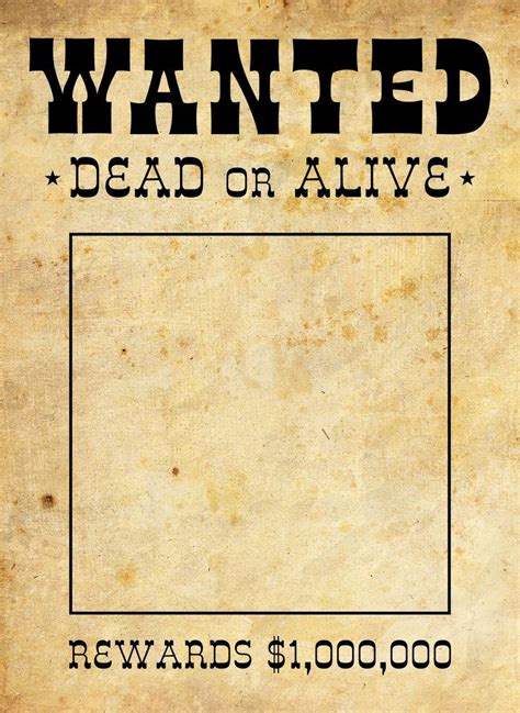 Printable Blank Wanted Poster Template | Wanted template, Poster ...