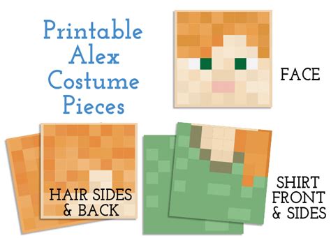 Minecraft Alex Printable Costume - Sweet Anne Designs