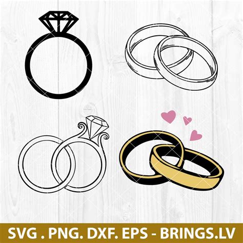 Wedding Ring SVG, Diamond Ring SVG, Engagement Ring SVG, PNG, DXF, EPS ...