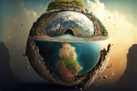 Premium AI Image | Birth of the Planet Earth Fantasy Art