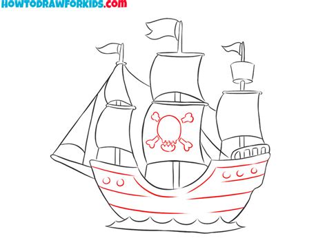 How to Draw a Pirate Ship - Easy Drawing Tutorial For Kids