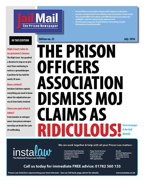 Jail Mail Uk – Prison Newspaper July 2016 (Digital) - DiscountMags.com