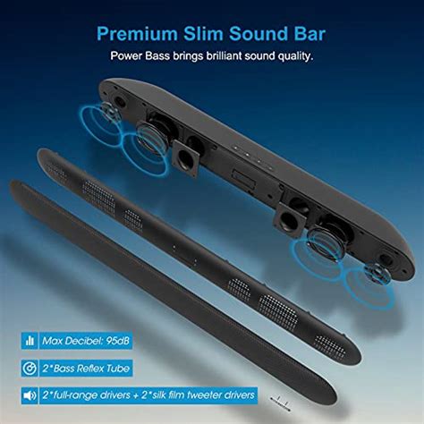 BESTISAN TV Sound bar, Wired and Wireless Bluetooth 5.0 Home Audio ...