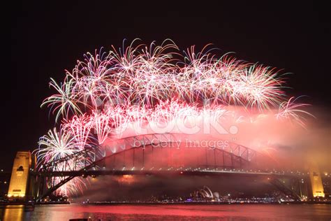 Sydney Harbour Bridge New Year Fireworks Stock Photo | Royalty-Free ...