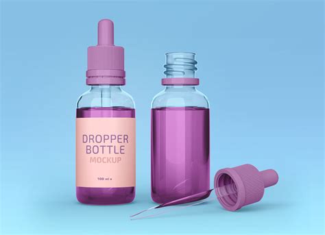 Free Glass Dropper Bottle Mockup PSD Set - Good Mockups