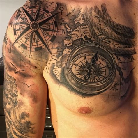 Tattoo Trends - Compass Map Tattoo by Fabrizio Converso ...