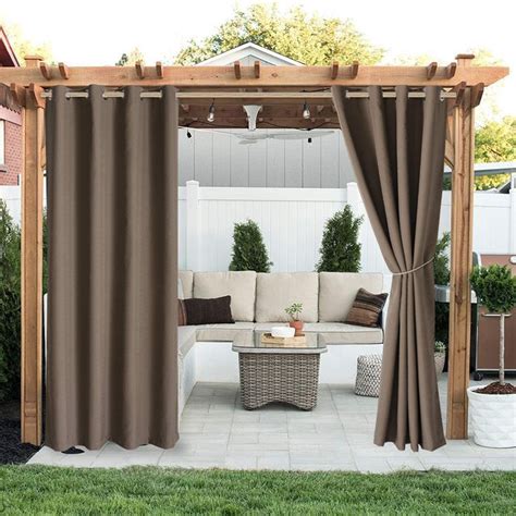 TOPCHANCES Outdoor Patio Curtains - Heavy Weighted Porch Waterproof ...