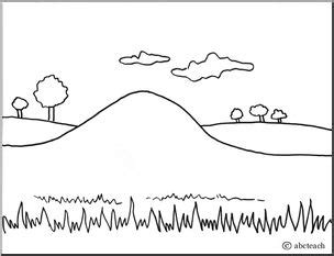 Coloring Page: Landforms – Hill – Abcteach