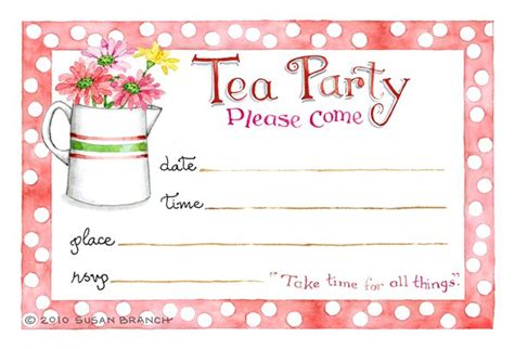 Tea Party Blank Invitations - Invitation Design Blog