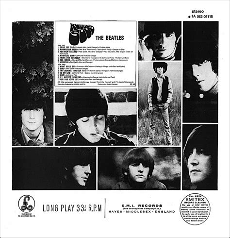 Rubber Soul (Back Cover) | Beatles, The beatles portadas, Portadas