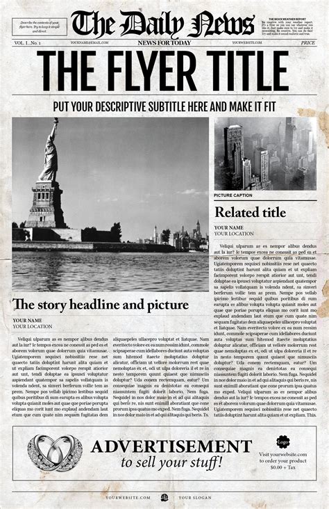 2x1 Page Newspaper Template Indesign | Newspaper layout, Newspaper ...