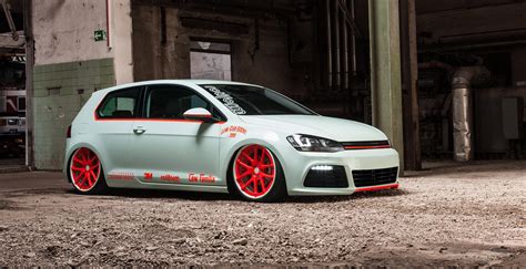 MK7 Golf R with a Glow in the dark wrap and Orange wheels | VW and Audi ...