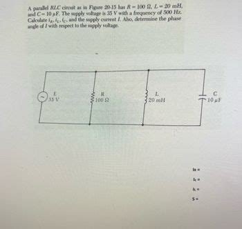 Answered: A parallel RLC circuit as in Figure… | bartleby