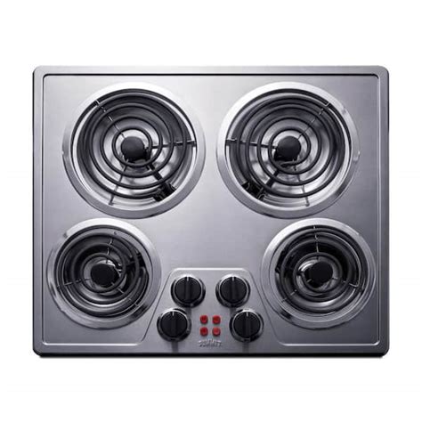 Summit Appliance 24 in. Coil Top Electric Cooktop in Stainless Steel ...