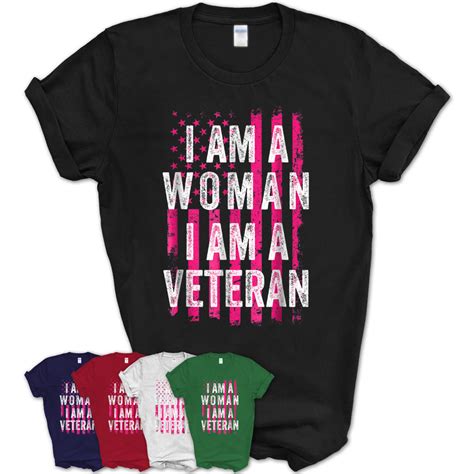 Female Veteran Pink Usa Flag Veterans Day Gift Shirt – Teezou Store