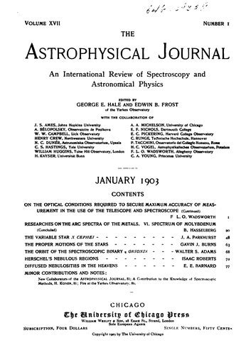 The Astrophysical Journal (1903 edition) | Open Library