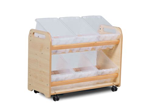 Tilt Tote Storage Trolley with 6 Clear Tubs | Bambino Planet