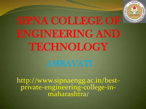 PPT - Best Private Engineering College in Maharashtra | Sipna ...