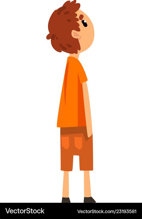 Boy looking forward to something side view Vector Image