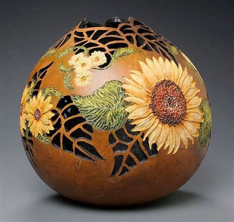 Pin by Silvia Muñoz on Gourd Art | Painted gourds, Gourd art ...