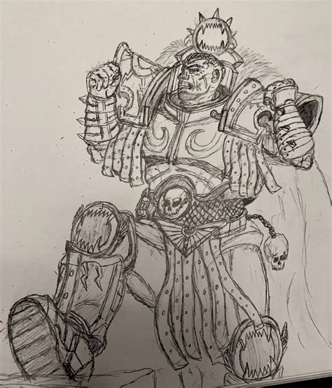 Angron, Primarch of the World Eaters, by me : r/drawing